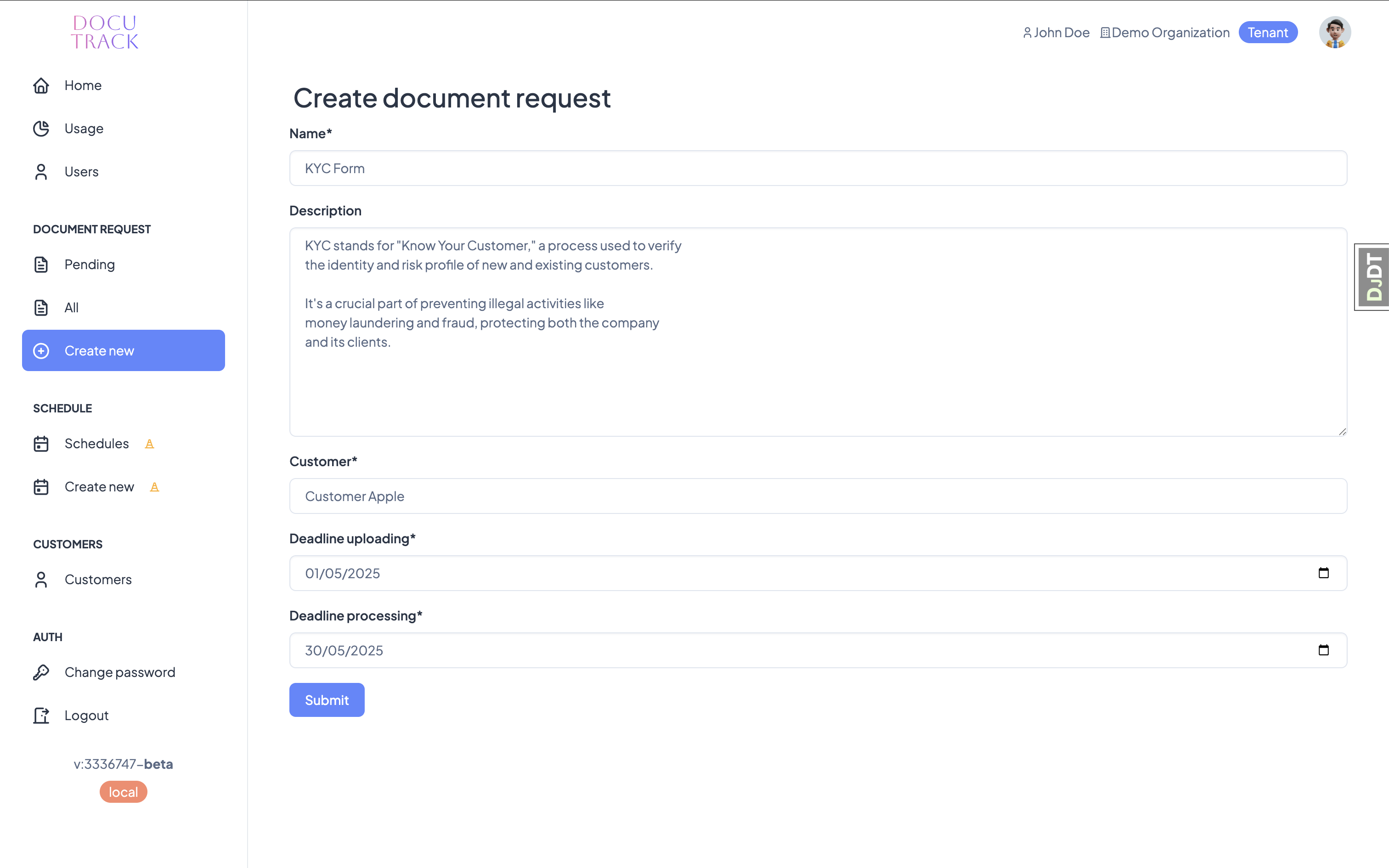 Streamline Document Requests